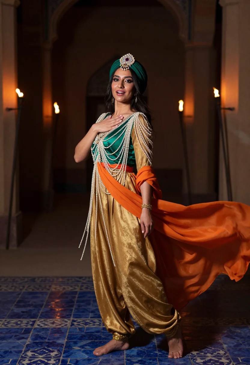 AI scheherazade conteuse sample — portrait of a woman, half-length portrait of a Persian woman