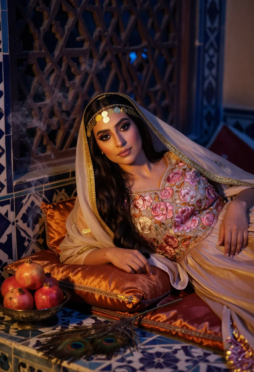 AI scheherazade sample — portrait of a woman, half-length portrait of a Persian woman