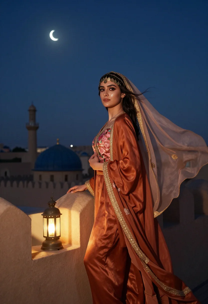 AI scheherazade sample — portrait of a woman, three-quarter-length portrait of a Pers