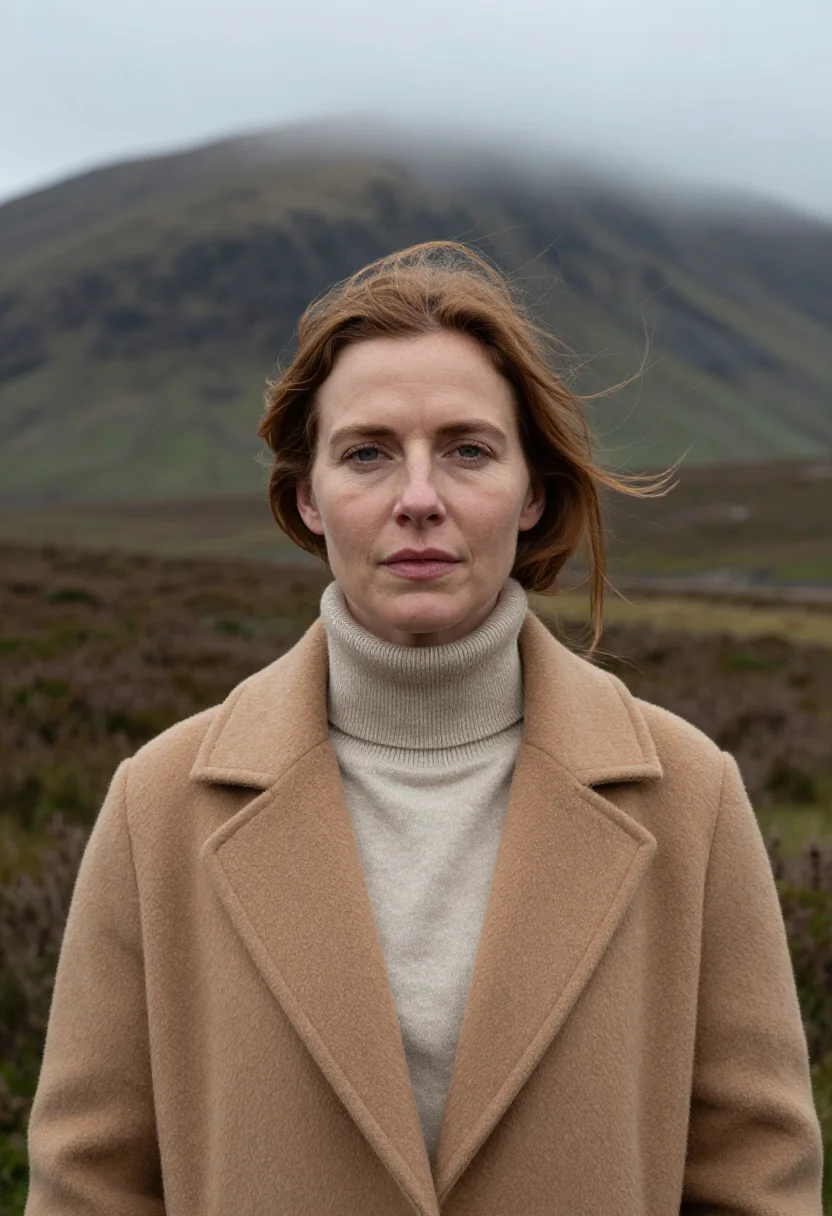 AI scotland sample — portrait of a woman, head-and-shoulders portrait of a Wester