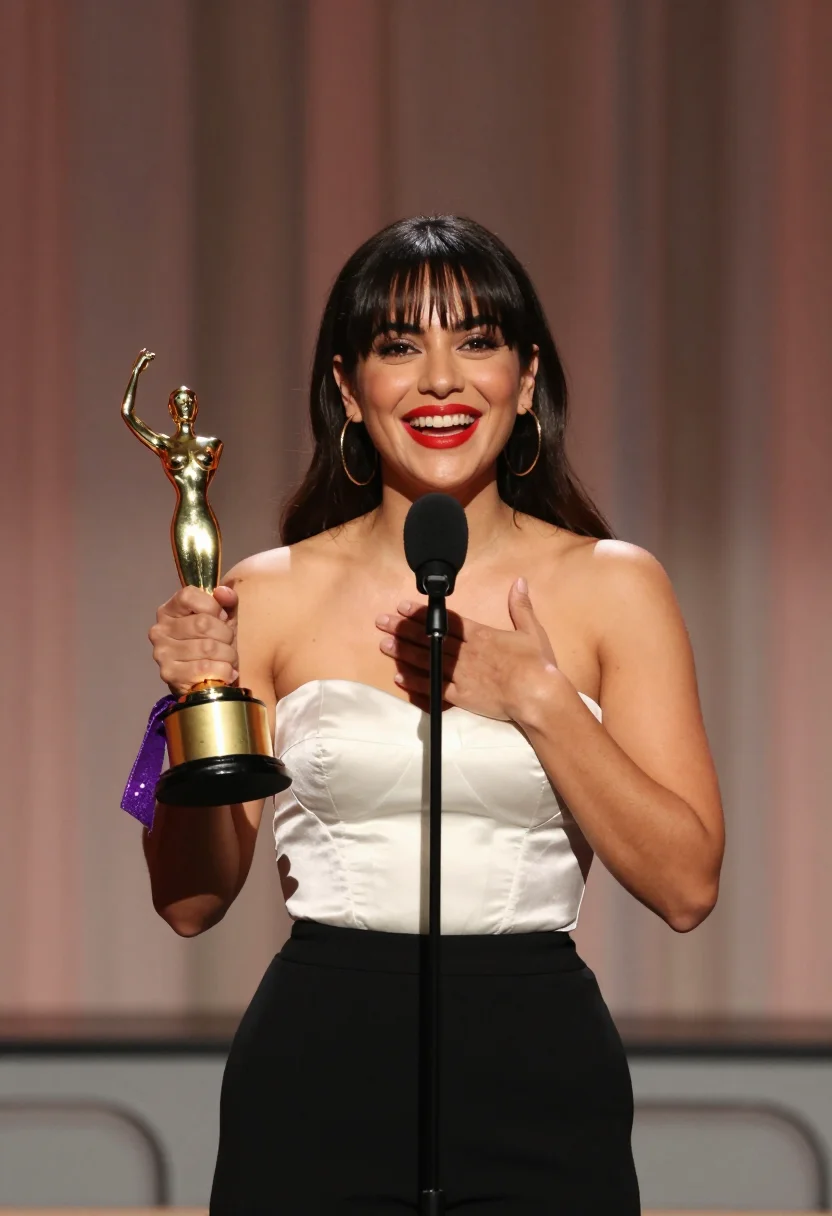 AI selena sample — portrait of a woman, half-length portrait of a Mexican-Ameri