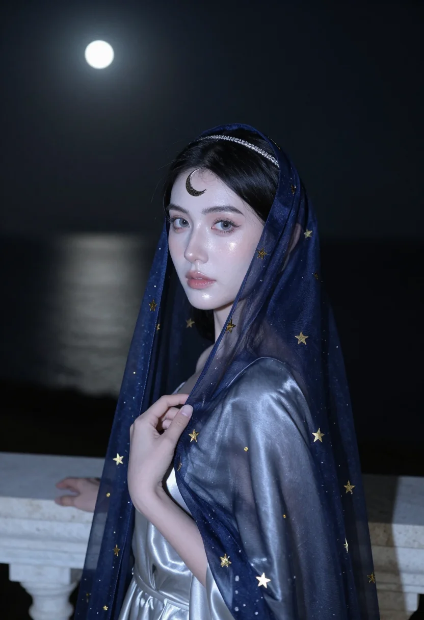 AI selene sample — portrait of a woman, close portrait of a Greek woman in her