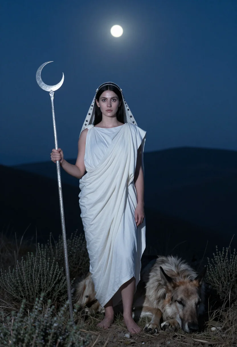AI selene sample — portrait of a woman, full-length portrait of a Greek woman i