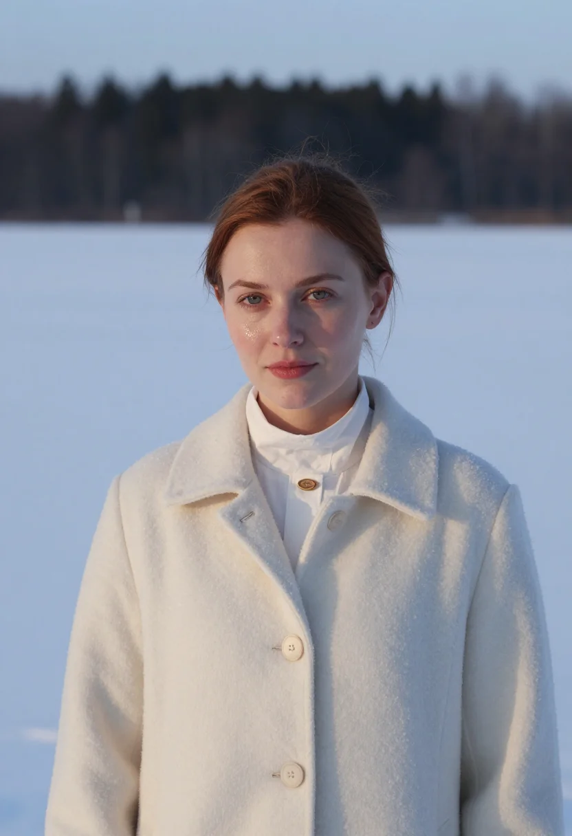 AI selma lagerlof marbacka january white sample — portrait of a woman, framed tight, head and shoulders, the b