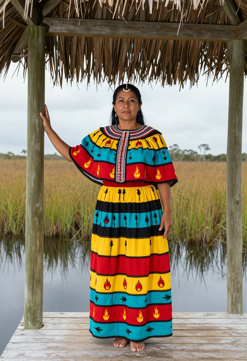 Example portrait from the AI Seminole Patchwork — Free Preview, Train Once