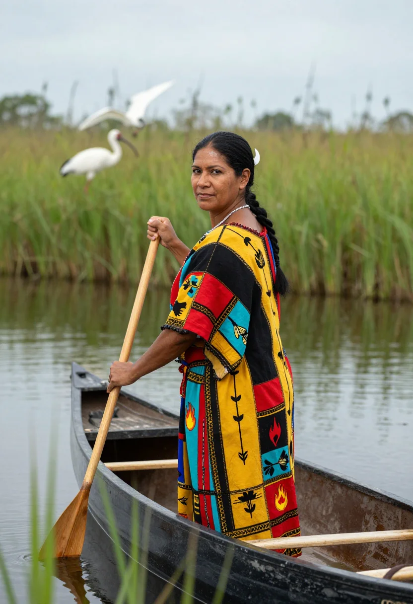 AI seminole patchwork sample — portrait of a woman, close half-length portrait of a Seminol