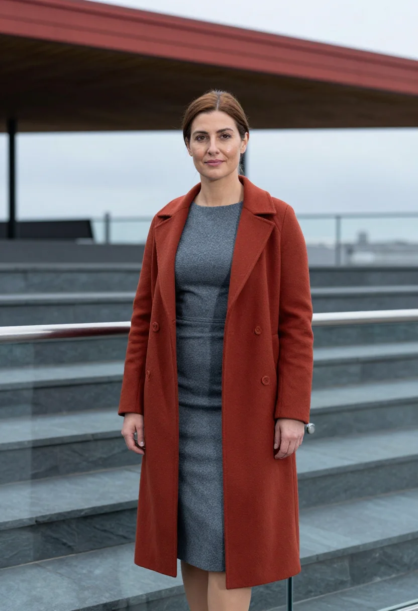 AI senedd policy adviser slate cedar sample — portrait of a woman, framed half-length from the head to the