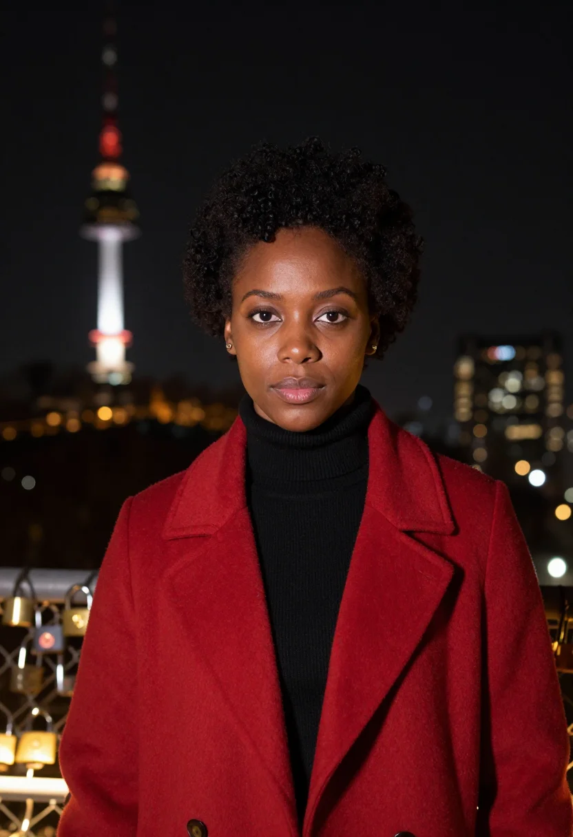 AI seoul sample — portrait of a woman, head-and-shoulders portrait of a Black