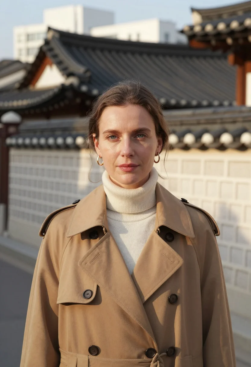 AI seoul sample — portrait of a woman, head-and-shoulders portrait of a Wester