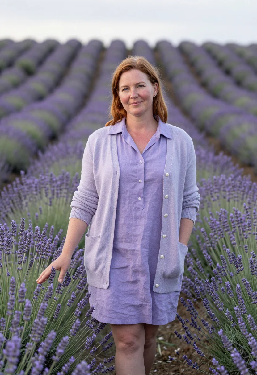 AI sequim lavender farmer sample — portrait of a woman, of Irish-American descent, in her early