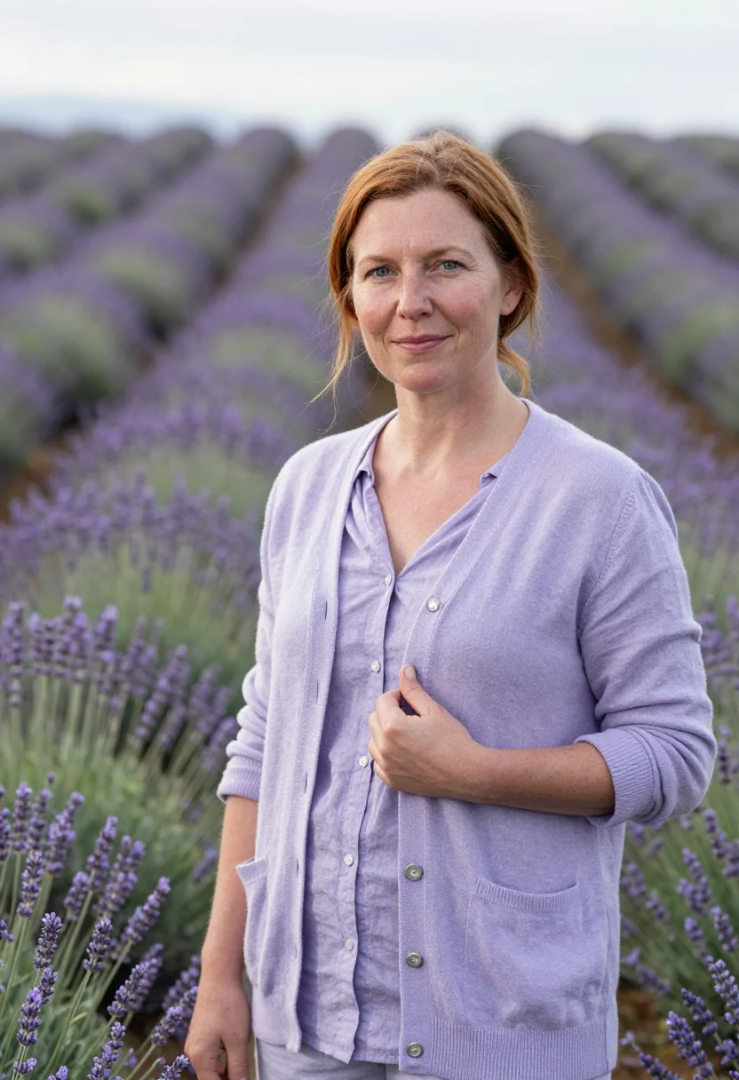 AI sequim lavender farmer sample — portrait of a woman, of Irish-American descent, in her early