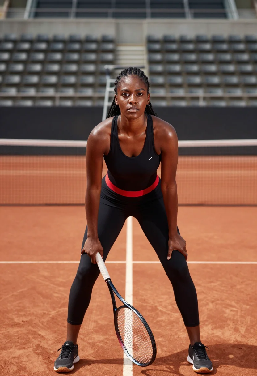 AI serena catsuit 2018 sample — portrait of a woman, three-quarter-length portrait of a Blac