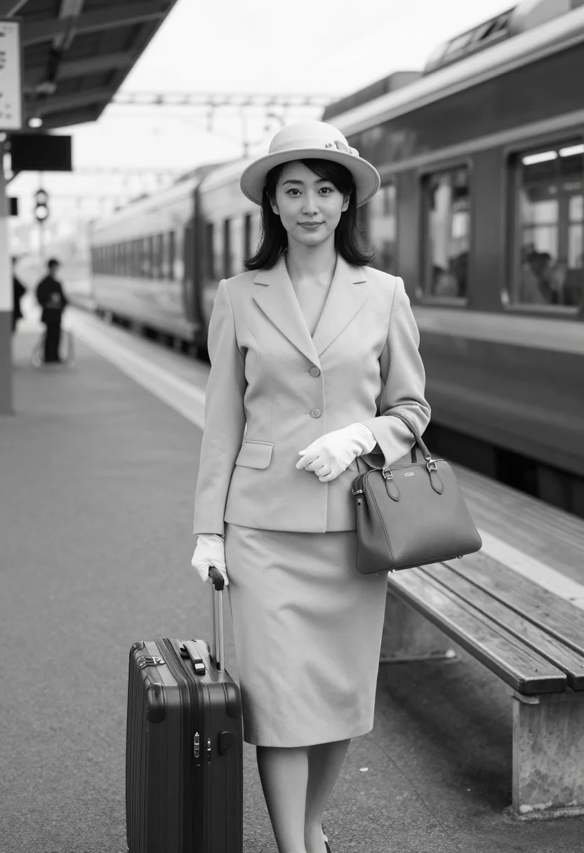 AI setsuko hara sample — portrait of a woman, three-quarter-length portrait of a Japa