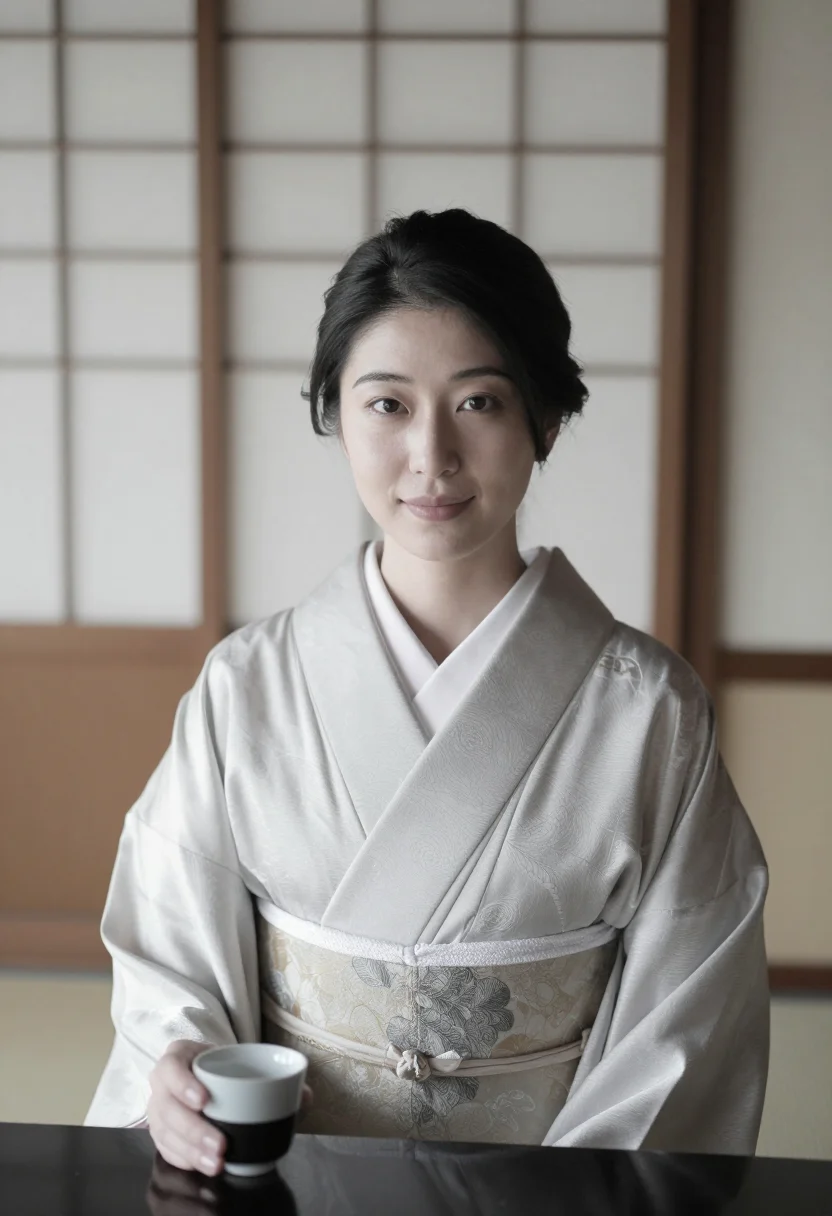 AI setsuko hara sample — portrait of a woman, close chest-up portrait of a Japanese w
