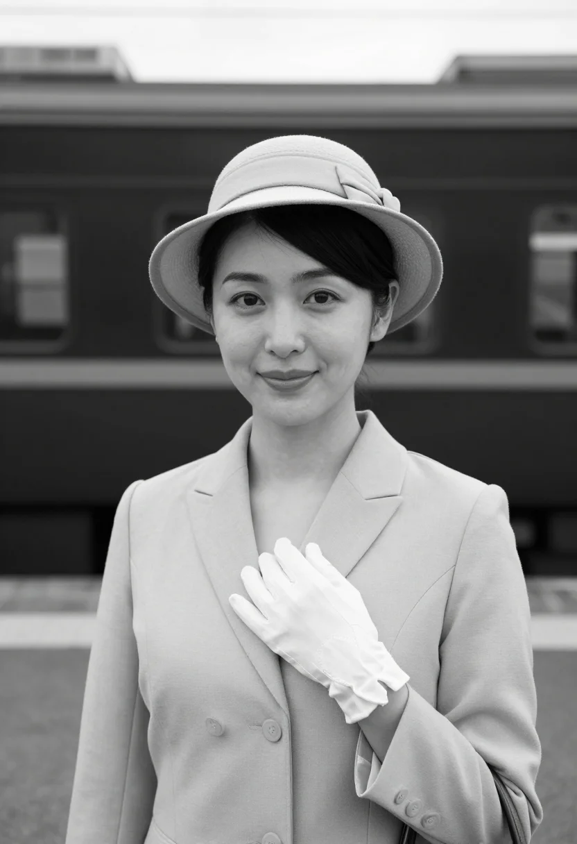 AI setsuko hara sample — portrait of a woman, close chest-up portrait of a Japanese w