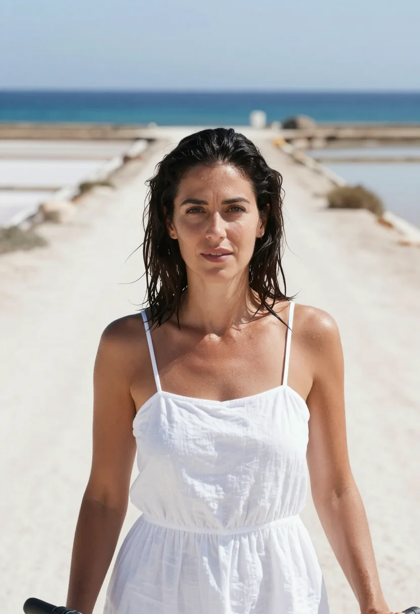 AI sex and lucia formentera white blue sample — portrait of a woman, a Portuguese woman in her late thirties