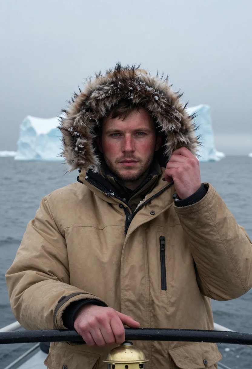 AI shackleton sample — portrait of a man, tight portrait of a Northern-European man