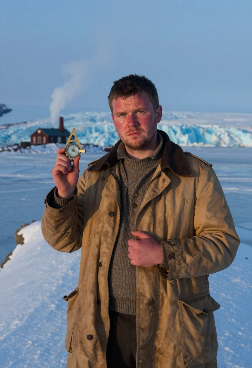 AI shackleton sample — portrait of a man, half-length portrait of a Northern-Europe