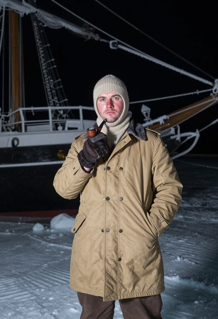 Example portrait from the AI Shackleton — Free Preview, Train Once