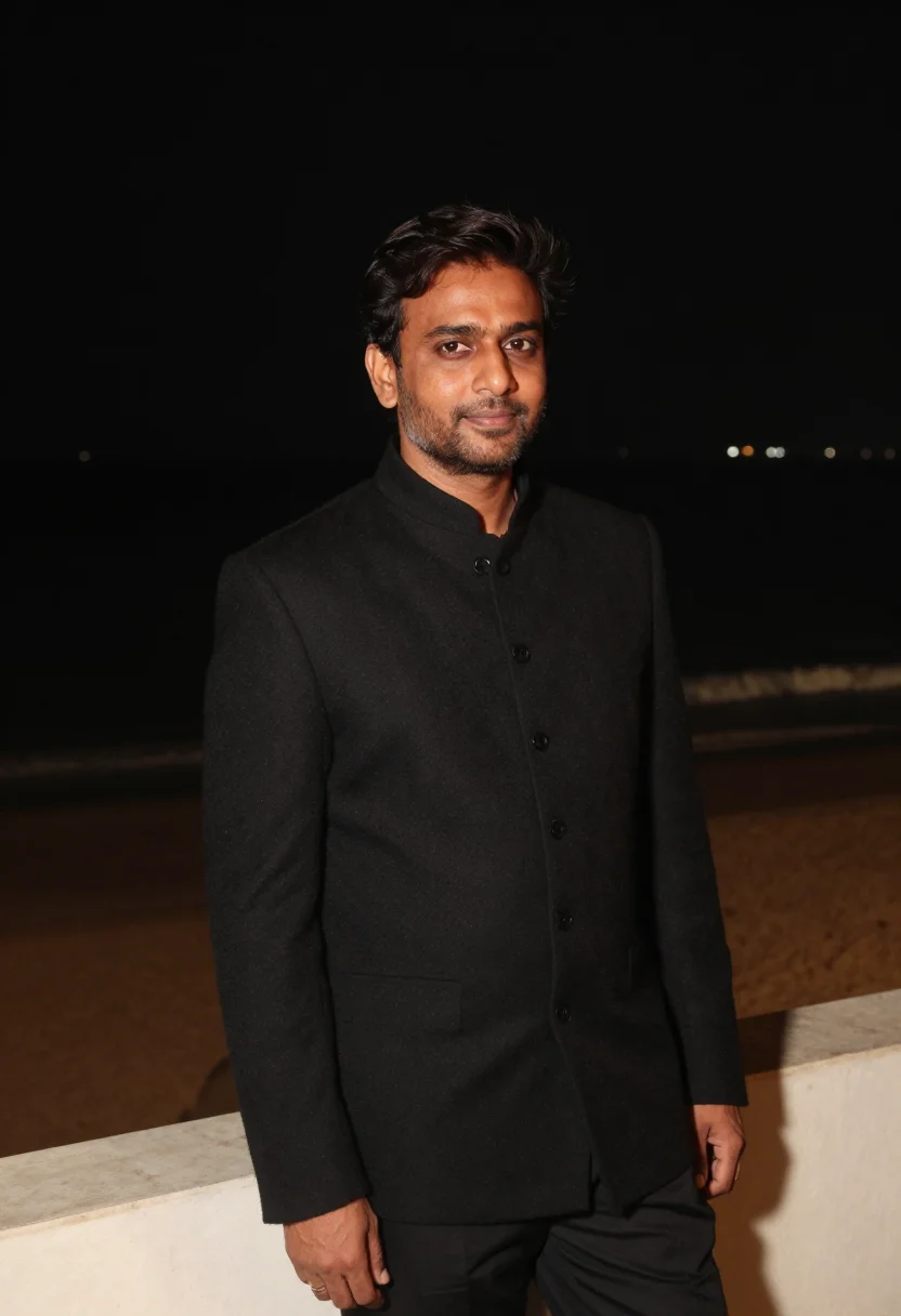 AI shah rukh khan mumbai bandhgala black sample — portrait of a man, an Indian man from Delhi in his late fort