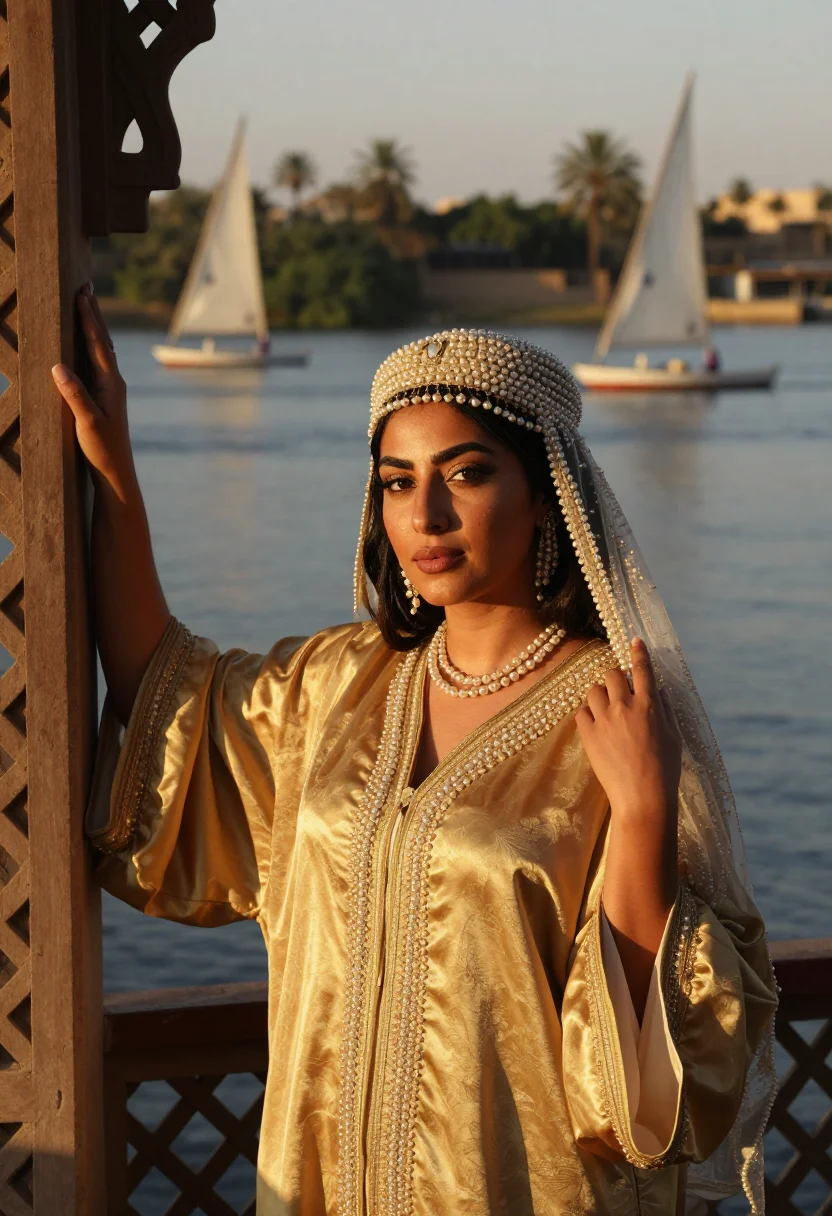 AI shajar al durr sample — portrait of a woman, chest-up portrait of an Egyptian woman