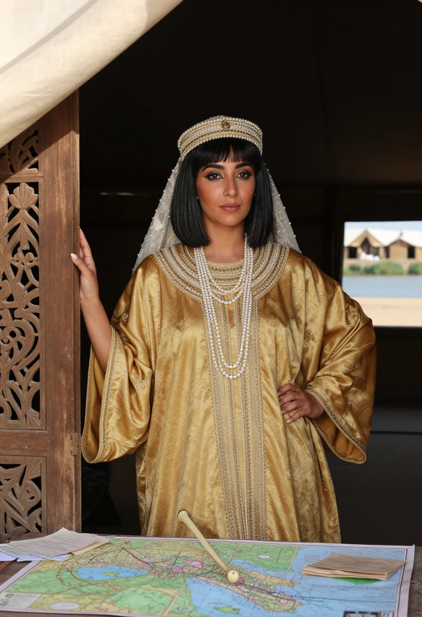 AI shajar al durr sample — portrait of a woman, three-quarter-length portrait of an Egy