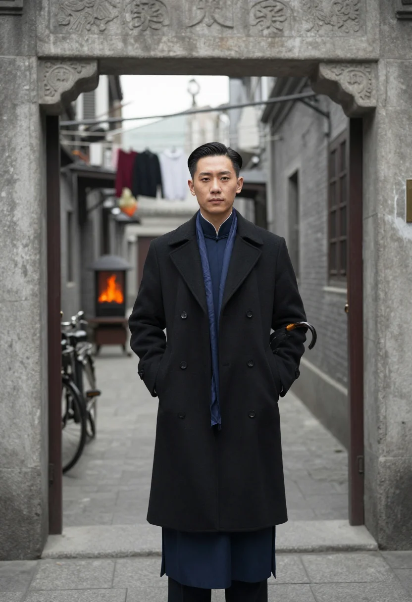 AI shanghai gangster sample — portrait of a man, three-quarter-length portrait of a Shangh