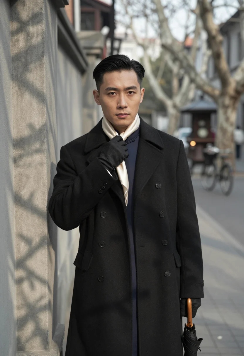 AI shanghai gangster sample — portrait of a man, half-length portrait of a Shanghainese Ch