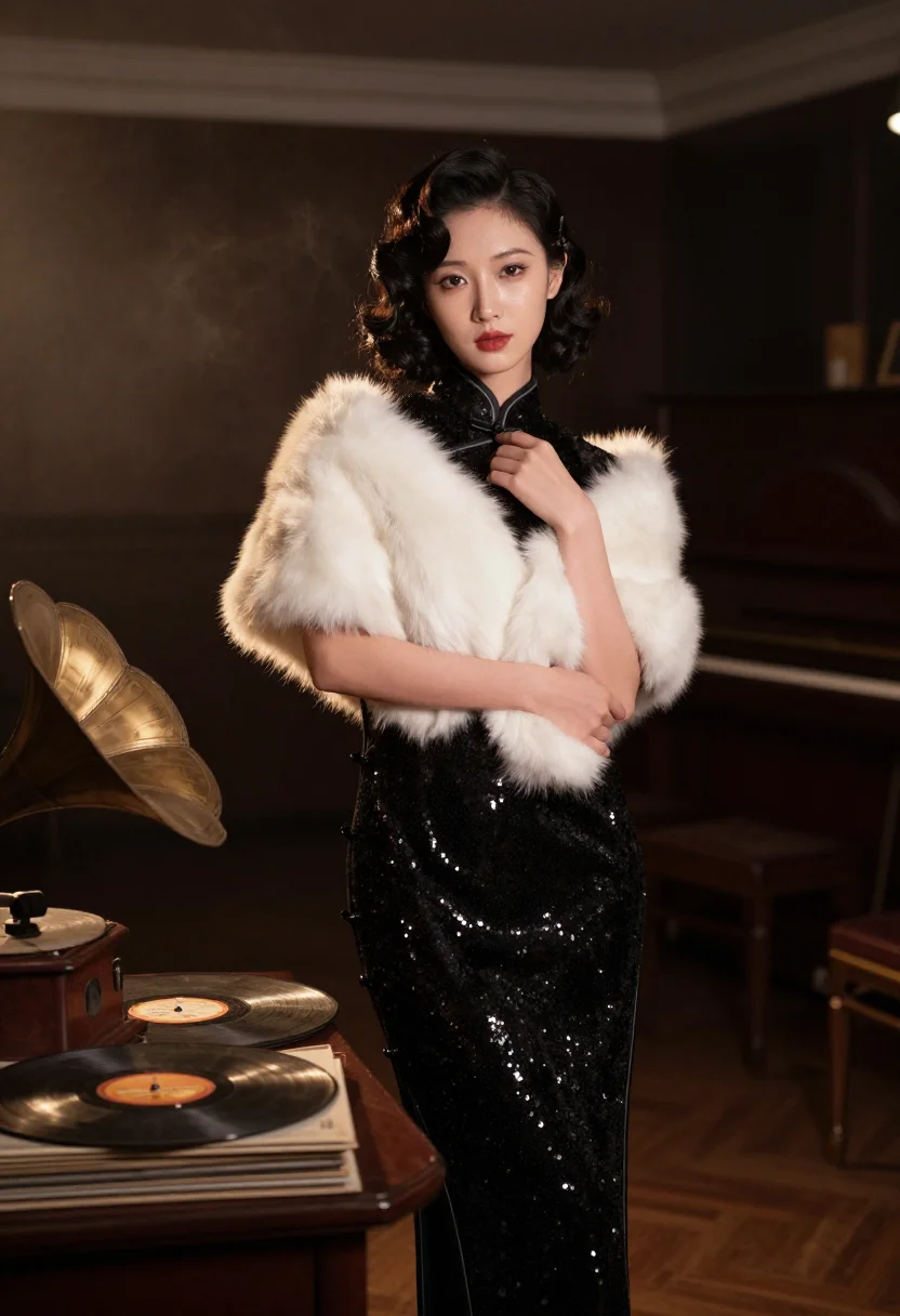 AI shanghai songbird sample — portrait of a woman, three-quarter-length portrait of a Chin