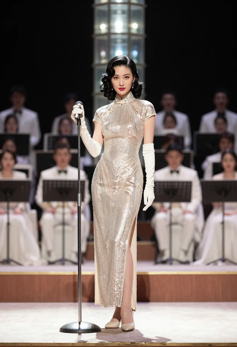 AI shanghai songbird sample — portrait of a woman, full-length portrait of a Chinese woman