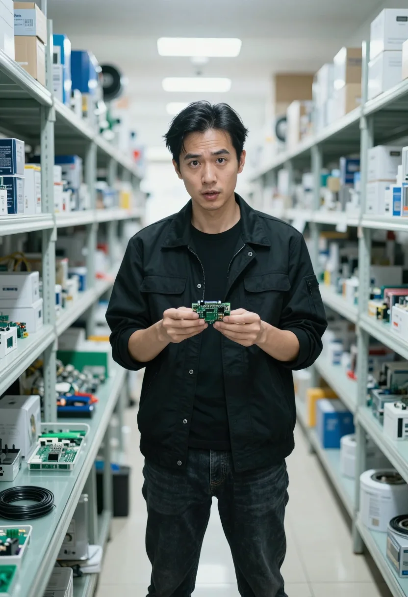 AI shenzhen hardware sample — portrait of a man, waist-up portrait of a Chinese man in his