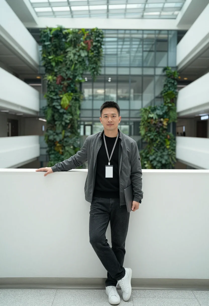 AI shenzhen hardware sample — portrait of a man, three-quarter-length portrait of a Chines