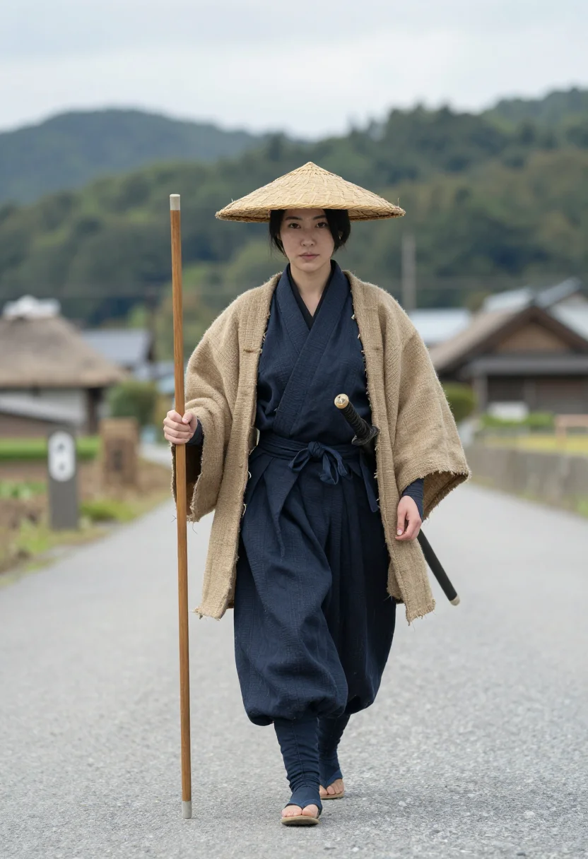AI shinobi sample — portrait of a shinobi, three-quarter-length portrait of a Ja
