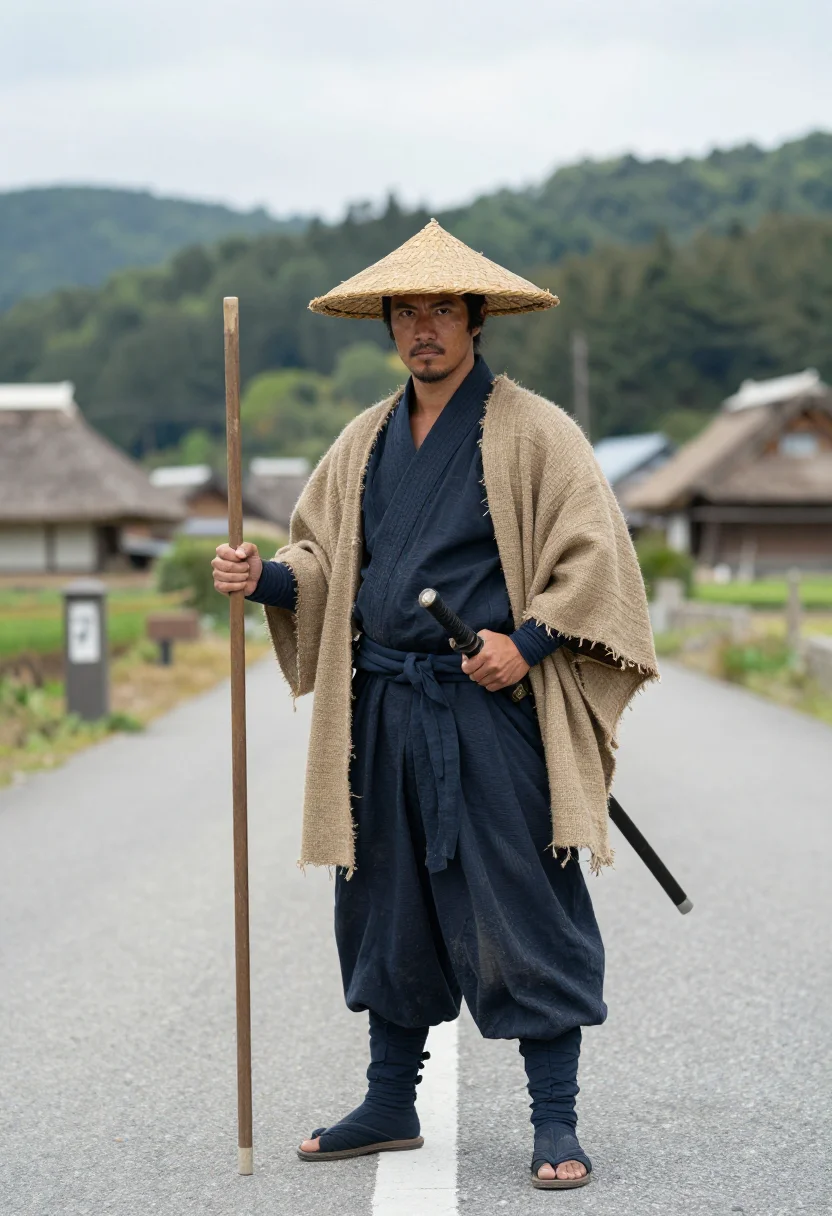 AI shinobi sample — portrait of a shinobi, chest-up portrait of a Japanese man i