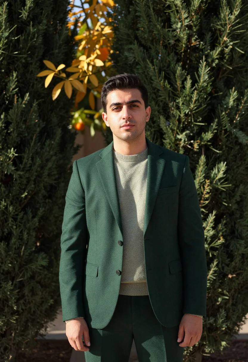 AI shiraz garden landscape architect cypress green sample — portrait of a man, a landscape architect in his mid-thirties