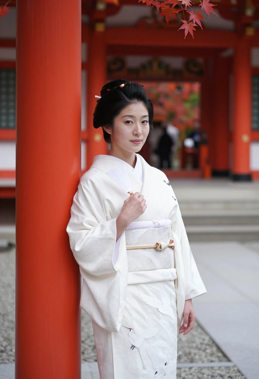 AI shiromuku sample — portrait of a woman, half-length portrait of a Japanese woma