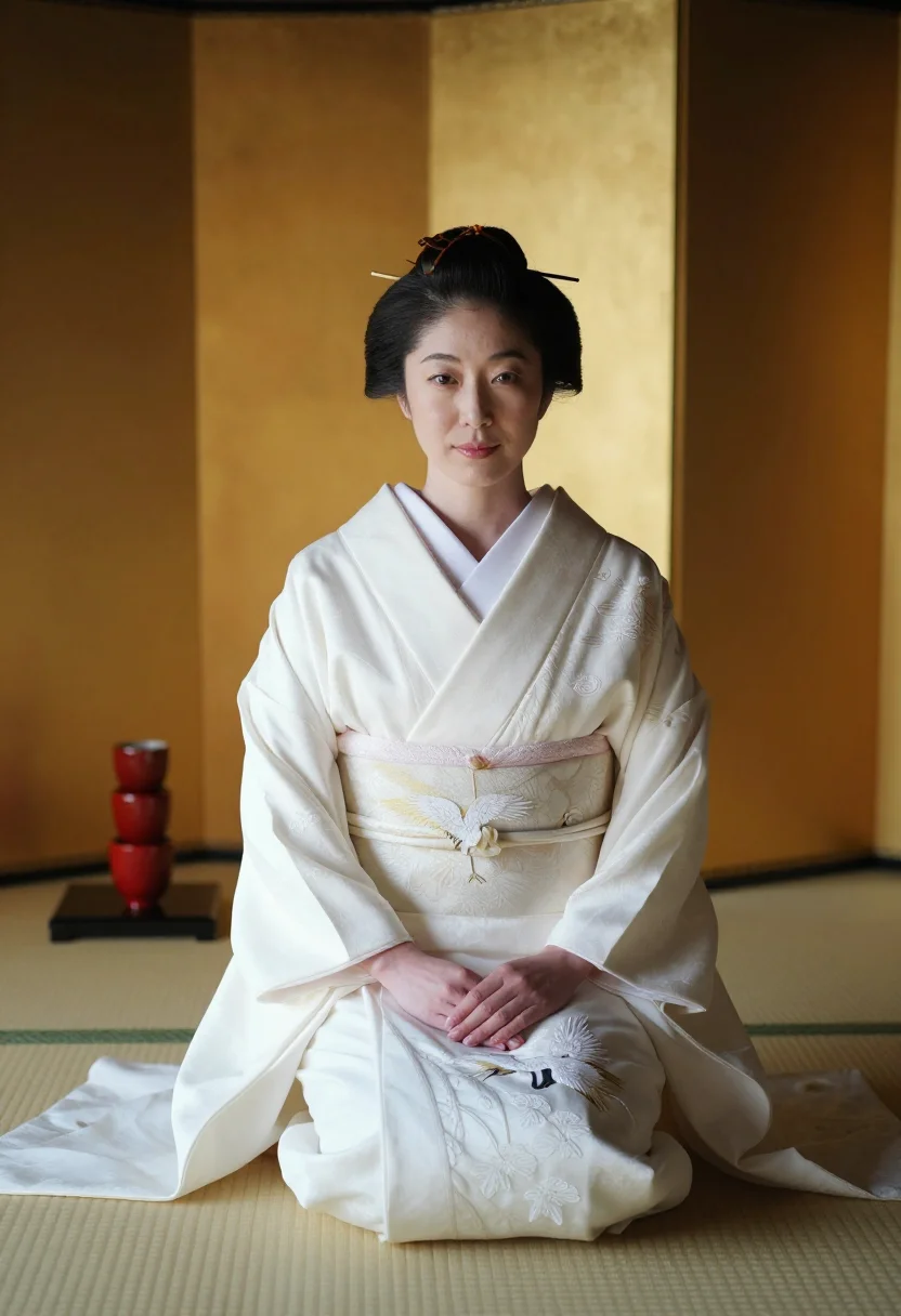 AI shiromuku sample — portrait of a woman, close half-length portrait of a Japanes