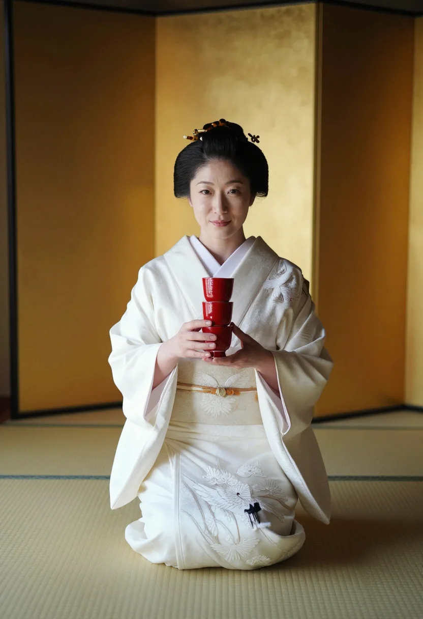 AI shiromuku sample — portrait of a woman, three-quarter-length portrait of a Japa