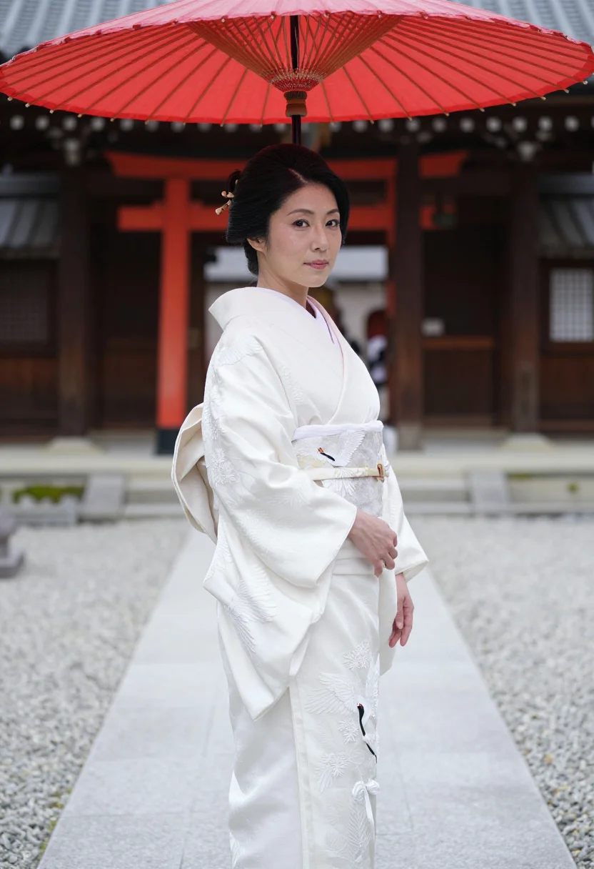 AI shiromuku sample — portrait of a woman, half-length portrait of a Japanese woma