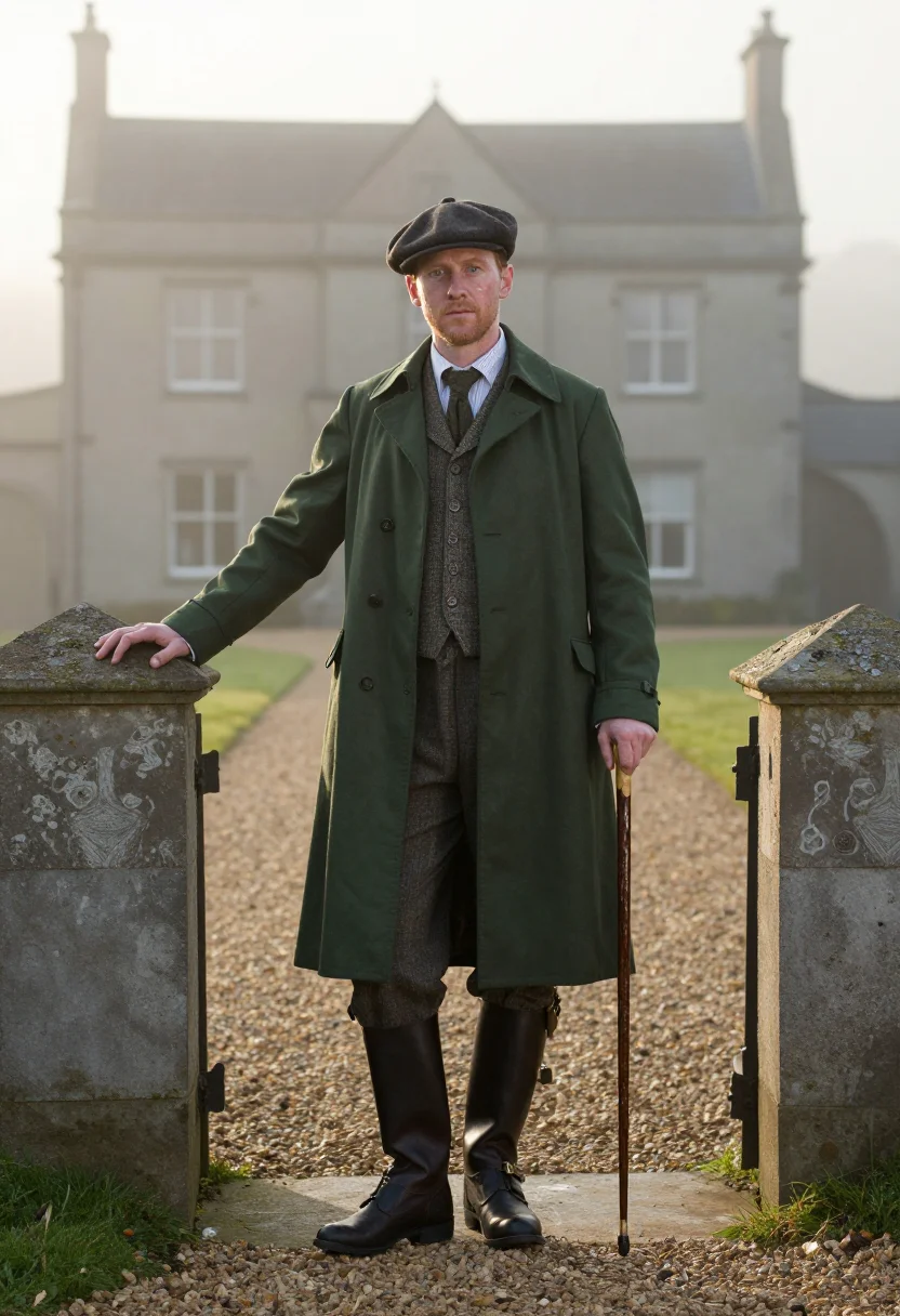 AI shooting party sample — portrait of a man, full-length portrait of a pale-skinned Sc