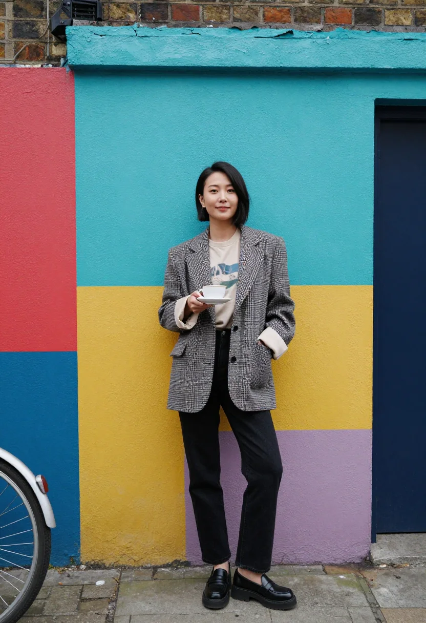 AI shoreditch creative sample — portrait of a woman, waist-up portrait of an East-Asian woma
