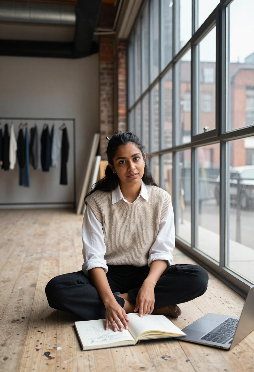 AI shoreditch creative sample — portrait of a woman, three-quarter-length portrait of a Sout