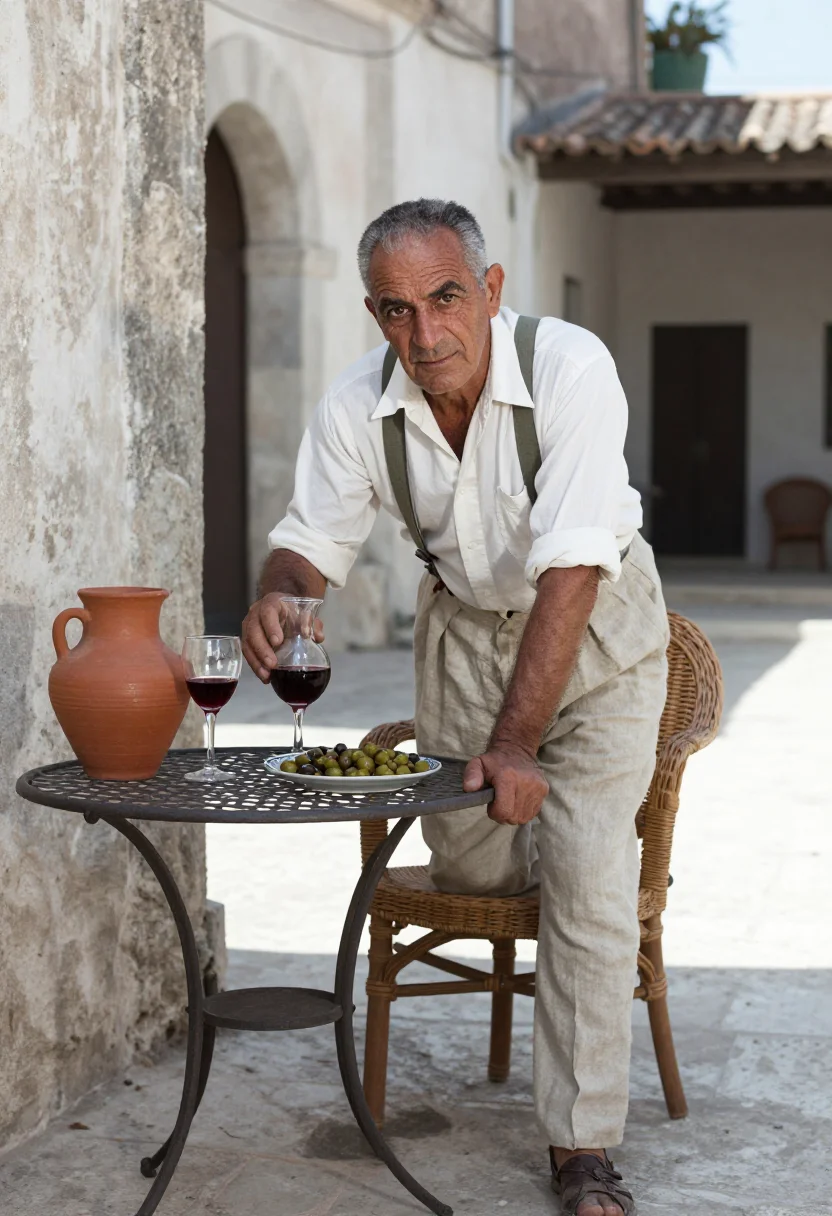 AI sicilian don sample — portrait of a man, half-length portrait of a Sicilian man in