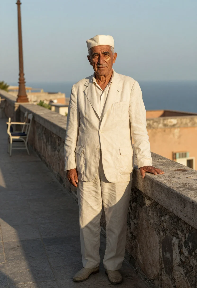 AI sicilian don sample — portrait of a man, half-length portrait of a Sicilian man in