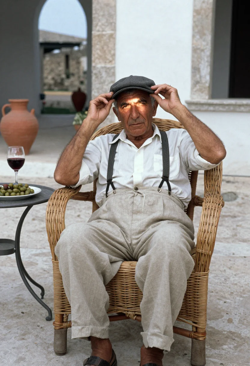 AI sicilian don sample — portrait of a man, close portrait of a Sicilian man in his s