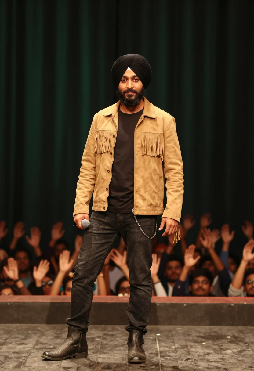 AI sidhu moose wala sample — portrait of a man, three-quarter-length portrait of a Punjab