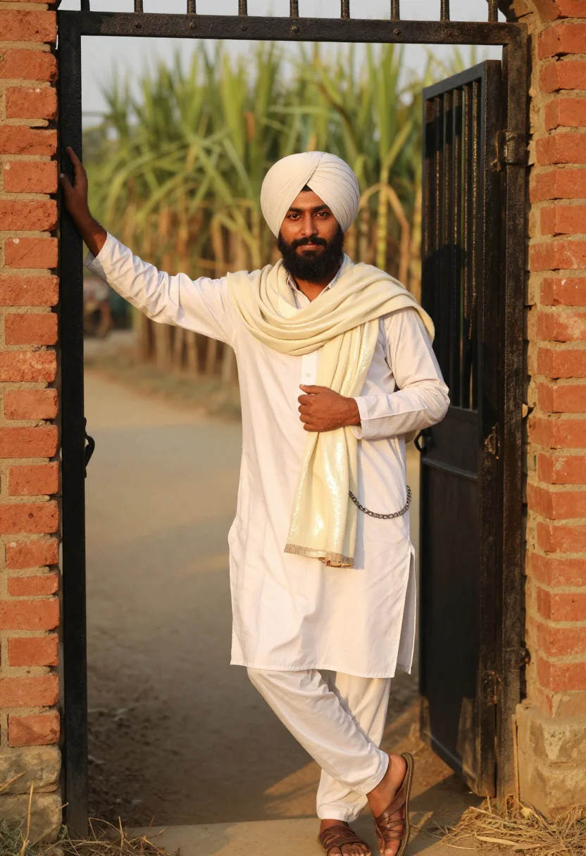 AI sidhu moose wala sample — portrait of a man, half-length portrait of a Punjabi man wit