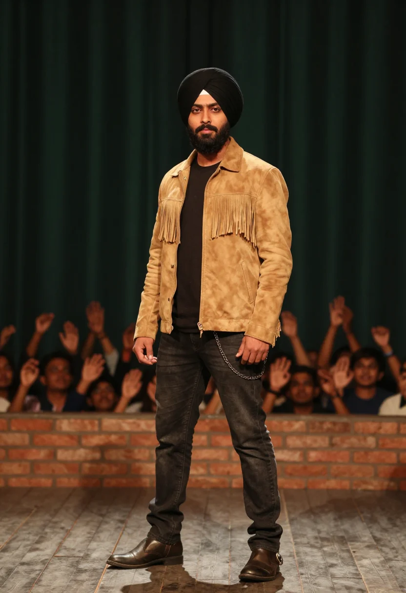 AI sidhu moose wala sample — portrait of a man, half-length portrait of a Punjabi man wit