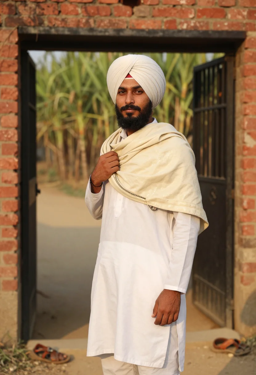 AI sidhu moose wala sample — portrait of a man, close half-length portrait of a Punjabi m