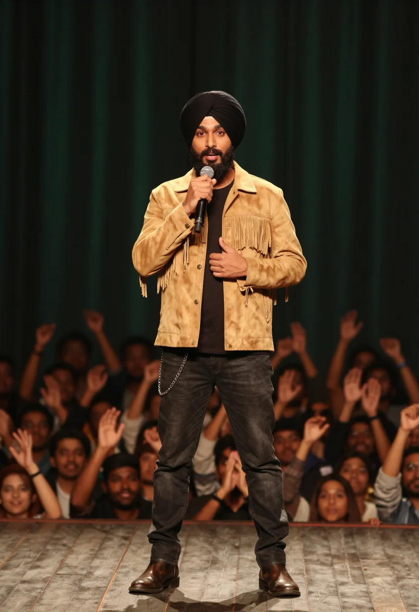 AI sidhu moose wala sample — portrait of a man, close half-length portrait of a Punjabi m